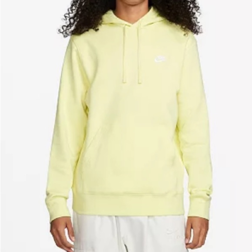 NIKE Club Pullover Hoodie in Luminescent Green/White